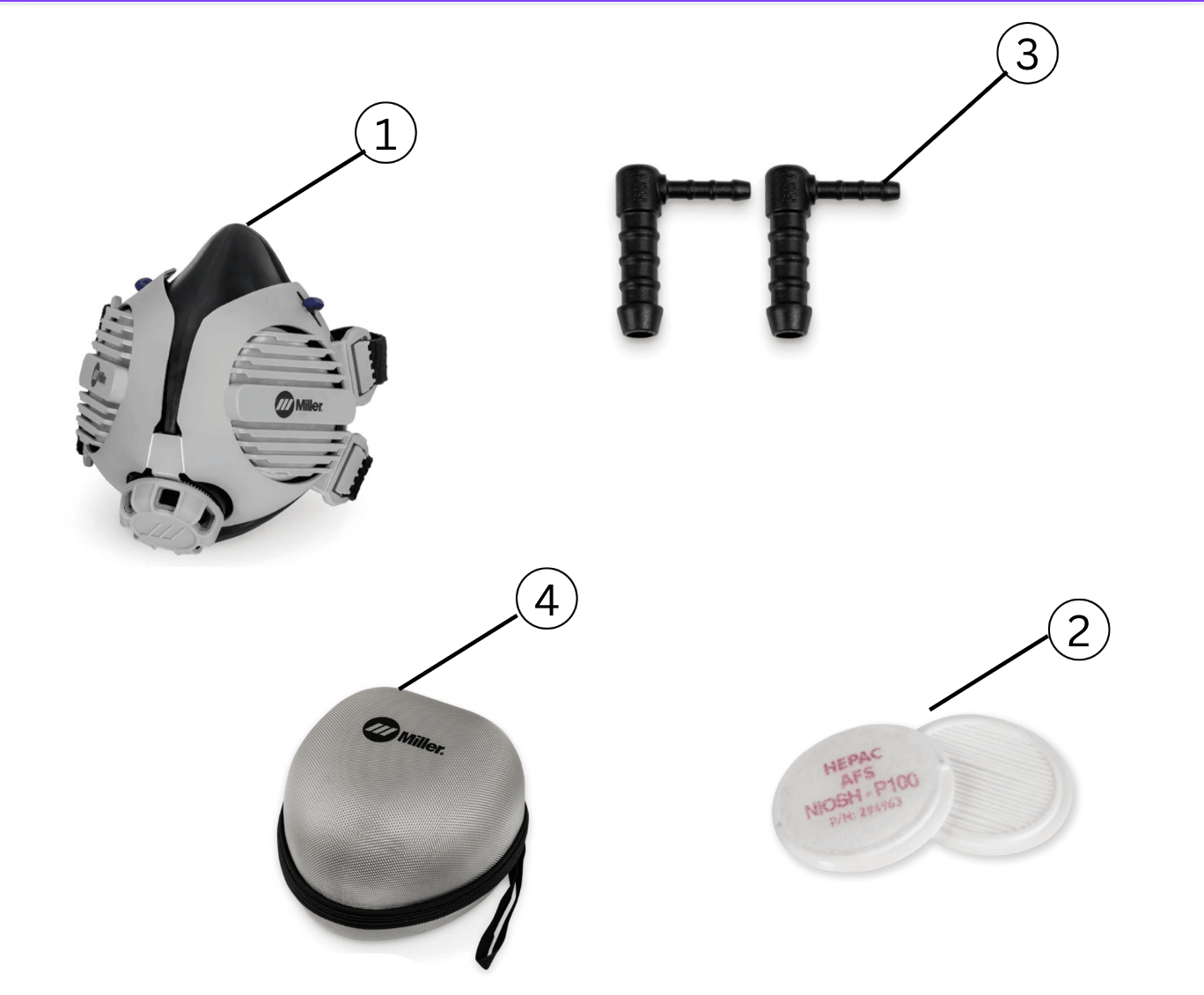 Miller LPR-100 Gen II half mask respirator breakdown